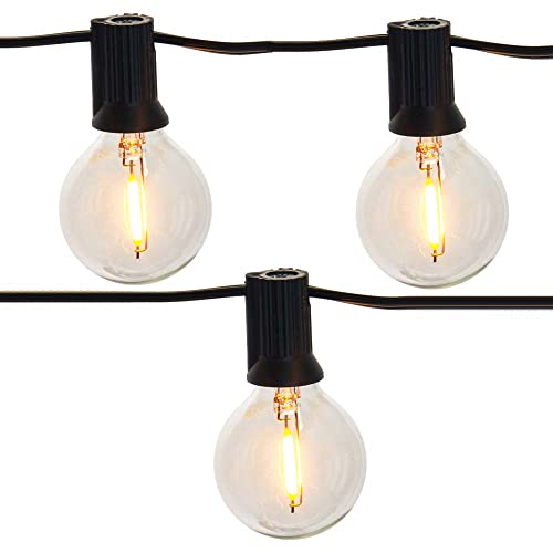 VOLT Indoor/Outdoor 120V 50FT E12 LED Bistro String Lights (Black) Hanging Globe Lights for Trees, Porch, Deck, Lanai, Patio, Garden, Yard, Balcony or Tent