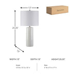 Signature Design by Ashley Steuben Textured Ceramic Table Lamp, 2 Count Lamps, 25", Solid White - color: White