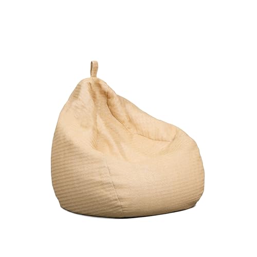 Big Joe Tuffet Weatherproof Bean Bag Chair, Natural Basket Weave, Breathable Weather Resistant Fabric, 2.5 feet Teardrop - color: Natural, size: Tuffet
