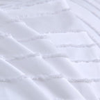 Body Pillow Shams 1 Pack, Body Size Pillowcases, Soft Microfiber Geometric Striped Boho Pillow Covers with Envelope Closure, White, 20x54 Inches (No Insert) - color: White-stripe, size: Body(20*54)