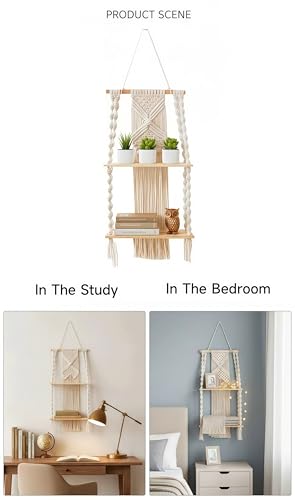 Large Macrame Wall Hanging Macrame Wall Decor Tapestry For Headboard Bedroom Livingroom Boho Fiber Home Art (White-A) - color: White-A