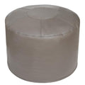 Unstuffed Ottoman Pouf Cover 20 X 15 Inch, Round Pu Leather Foot Stool, Floor Bean Bag(No Filler), Foot Rest with Storage for Living Room/Bedroom/Office, Gray - color: Grey