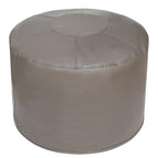 Unstuffed Ottoman Pouf Cover 20 X 15 Inch, Round Pu Leather Foot Stool, Floor Bean Bag(No Filler), Foot Rest with Storage for Living Room/Bedroom/Office, Gray - color: Grey