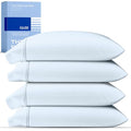 THREAD SPREAD 100% Cotton Pillow Cases Queen Size Set of 4 - Luxury 400 Thread Count Queen Pillow Cases (Pack of 2, Light Blue), Soft Cooling Hotel Cotton Pillowcases, Fits Standard Pillows - color: Light Blue, size: Queen - Pack of 4