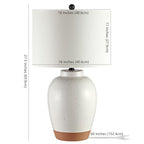 SAFAVIEH Lighting - Portcia 27.5-Inch Ceramic Table Lamp - Ivory - Sculpted Body Design - Ideal for Living Room, Bedroom, Entryway, Home Office - LED Bulb Included (TBL4242A)