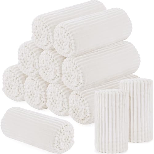 Buryeah 12 Pcs Flannel Throw Blanket Bulk 50 x 60 in Sleepover Blanket Outdoor Wedding Throw Lightweight, Oeko-tex Standard 100 Certified for Sofa Homeless Gifts (Cream White) - color: Cream White