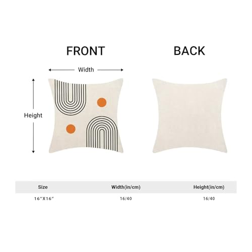 Boho Mid Century Pillow Covers 16x16 Inch Set of 2, Abstract Simple Sun Arch Decorative Throw Pillowcase Boho Modern Outdoor Farmhouse Yellow Cushion Cover for Sofa Couch Bed Living Room - color: Boho14, size: 16" x 16" (Pack of 2)