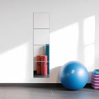 Ruomeng Full Length Wall Mirror Tiles, 12" x 12" x 4Pcs Frameless Wall Mounted Mirror Glass Wall Mirror for Home Gym, Door, Bedroom, Living Room - size: 12"x12"-4pcs