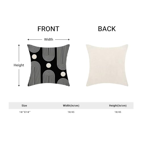 Boho Mid Century Pillow Covers 18x18 Set of 2, Abstract Simple Black and White Decorative Throw Pillowcase Boho Modern Outdoor Decor Farmhouse Cushion Cover for Sofa Couch Bed Living Room - color: Boho19, size: 18" x 18" (Pack of 2)