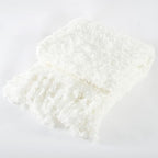 Winter Knit Throw Blanket Fluffy Fuzzy Soft Lightweight Cozy Farmhouse Tassels Chunky Knitted Throws for Couch Sofa Bed (White, 50"x60") - color: White, size: 50"x60"