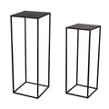 Pack of 2 Already installed Black Plant Stand,Dimension 9.84*H27.56in and 8.66*H23.62in,indoor stable steel frame Flower Stands drink table for party wedding Centrepieces Living Room Patio Garden - color: Black