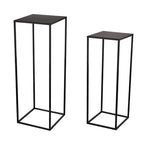 Pack of 2 Already installed Black Plant Stand,Dimension 9.84*H27.56in and 8.66*H23.62in,indoor stable steel frame Flower Stands drink table for party wedding Centrepieces Living Room Patio Garden - color: Black