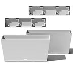 Veradek Midori Long Trough Planter (White, 31 inch - 2 Pack with 2 Saucer Trays) - color: White, size: 31 inch - 2 pack with saucers