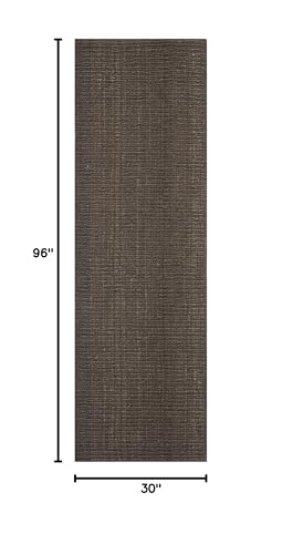 SAFAVIEH Natural Fiber Collection Runner Rug - 2'6" x 8', Brown, Handmade Jute, Farmhouse Style, Chunky Textured Thick Pile (NF447D) - color: Brown, size: 2'6" x 8' (Runner)