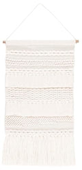 SAFAVIEH Home Collection Sedona Zeta Ivory/Beige Boho Tribal Woven Wool Tassel Fringe Tapestry Hanging Wall Art