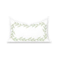 Hofdeco Premium Grandmillennial Patio Indoor Outdoor Lumbar Pillow Cover Only, 12"x20" Water Repellent for Backyard, Couch, Poolside, Grass Green Embroidered Leaves Frame - color: Grass Green Leaves Frame 12"x20"