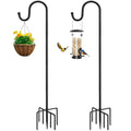 ANIDEER 84" Shepherds Hooks for Outdoor, Heavy Duty Garden Bird Feeder Pole Hanging Bird Feeder, Solar Light Lanterns, Outdoor Plant Hanger Hook with 7 Base Prongs, 2 Packs - size: 84 Inch, style: 2 Pack