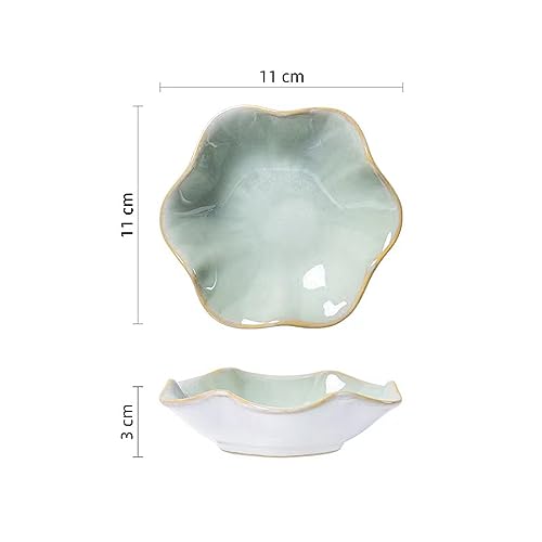 JAMEND CLXP 2PCS Lotus Leaf Shape Ring Holder Dish, Small Key Bowl, Ceramic Trinket Tray Jewelry Dish Organizing Necklace Earrings for Mom Friend Sister, All Jewelries Are NOT Included, Light Green.… - color: Light Green-2PCS