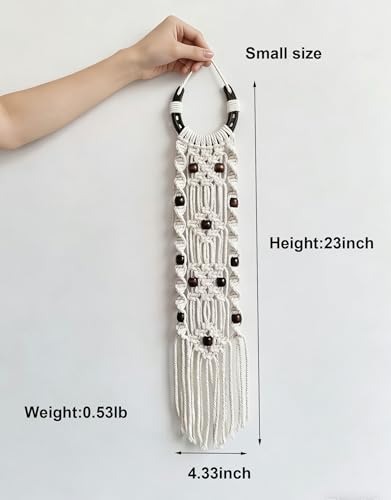 Moosira Equestrian Macrame Wall Hanging, Horseshoes Macrame Wall Hanging, Macrame Horseshoes, Equestrian Wall Art, Boho Western Decor, Boho Wall Decor Tapestry, Unique Horse Lover Gift for Cowgirl Room, Nursery, Farmhouse (Dark Brown Bead) - color: Dark B