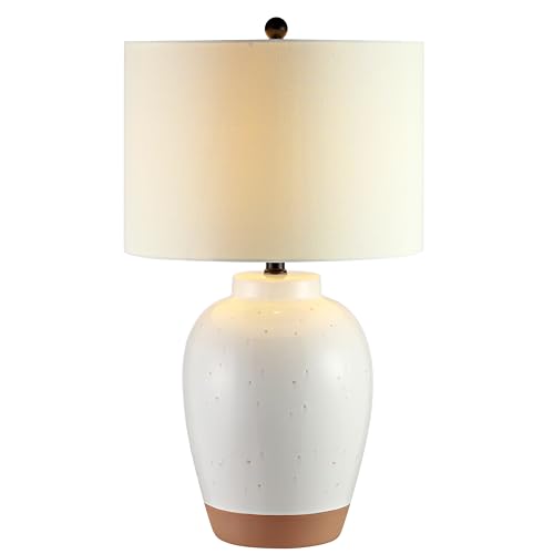 SAFAVIEH Lighting - Portcia 27.5-Inch Ceramic Table Lamp - Ivory - Sculpted Body Design - Ideal for Living Room, Bedroom, Entryway, Home Office - LED Bulb Included (TBL4242A)
