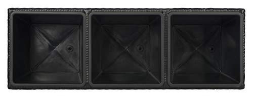 SAFAVIEH Outdoor - Rita Black Wicker 3-Tier Plant Stand with Baskets, Vertical Flower Rack Planter Shelf for Patio, Balcony, Garden, 32.28"W x 11.02"D x 24.8"H (PAT7705A) - color: Black