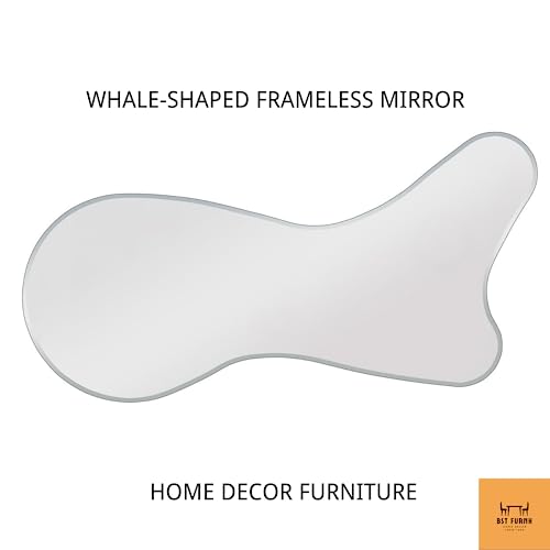 BST FURNH Design Unique Whales Shape Mirrors 47X23 Inch Full Length Wall Mounted MirrorTall Mirror Body Floor Dressing Frameless for Bedroom Bathroom Irregular - color: Whales