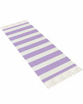 Purple Stripes Kitchen Runner Rug 2'x4', Washable Woven Cotton Area Rug with Tassels Bathroom Hallway Rug, Farmhouse White Simple Vertical Striped Entryway Bedroom Rug Non Slip Throw Rug Carpet - color: Purple, size: 2 x 4 ft