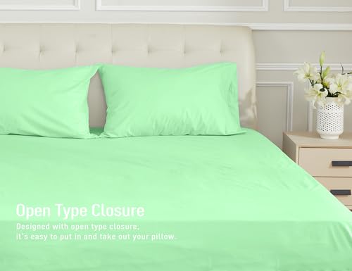 Sunflower Queen Pillowcases Set of 2, 100% Cotton Queen Size Pillow Cases 2, 20×30 inches Green Ash, Soft and Breathable - color: Green Ash, size: Queen (20"x30")