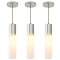 Modern Pendant Lights Kitchen Island 3 Pack LED Pendant Lighting Brushed Nickel with Milky White Lampshade Adjustable Hanging Ceiling Light for Dining Room Bath Entryway, 3000K-6000K - color: Brushed Nickel, size: 1-Light 3-Pack