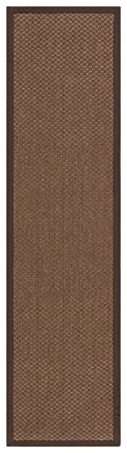 SAFAVIEH Natural Fiber Collection Runner Rug - 2'6" x 10', Chocolate, Sisal, Woven Design with Border (NF525D) - color: Chocolate, size: 2'6" x 10' (Runner)