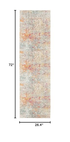 SAFAVIEH Madison Collection Runner Rug - 2'2" x 6', Grey & Turquoise, Modern Abstract Design, Non-Shedding & Easy Care, Ideal for High Traffic Areas in Living Room, Bedroom (MAD460G) - color: Grey/Turquoise, size: 2'2" x 6' (Runner)