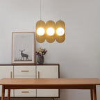 Orbita - Modern 3-Light Wood Linear Pendant Fixture, Frosted Glass Globe Shades, Integrated LED, Warm White, Adjustable Hanging Ceiling Light for Dining, Kitchen, Living Space - color: Orbita - 3 Light
