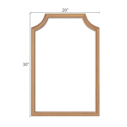 WallBeyond Scalloped Wood Mirror for Small Bathroom Vanity 20x30 Inch Rectangle Wall Mirror Decor for Hallway Bedroom Living Room Home (Honey-Colored) - color: Honey G, size: 30"L x 20"W
