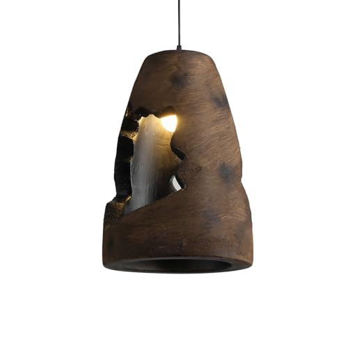 JAYMP Wabi Sabi Pendant Light for Dining Room Kitchen Island Hallway Farmhouse Hanging Lamp E26 Base Retroism Style Wine Bottle Shape Lighting Fixture, 1 Pack (Antique Brown,A Shape, D35×H51cm) - color: Antique Brown,A, size: D35×H51cm
