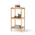 kinbor 3-Tier Bamboo Shelf Freestanding - Space-Saving Bathroom Standing Shelf & Plant Stand, 3 Shelf Bookcase for Kitchen, Living Room, Office (Natural Bamboo, Easy Assembly) - size: 3-Tier