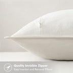 MIULEE Cream Linen Pillow Covers Pack of 4 Decorative Natural Solid Throw Pillow Covers Soft Accent Boho Farmhouse Couch Pillowcases Modern Spring Home Decors for Living Room Bed Sofa 24x24 Inch
