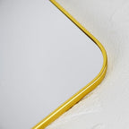Small Arched Wall Mirror with Plastic Frame Arched Bathroom Mirror (Gold, 15.75" L x 9.25" W) - size: 15.8"L x 9.3"W