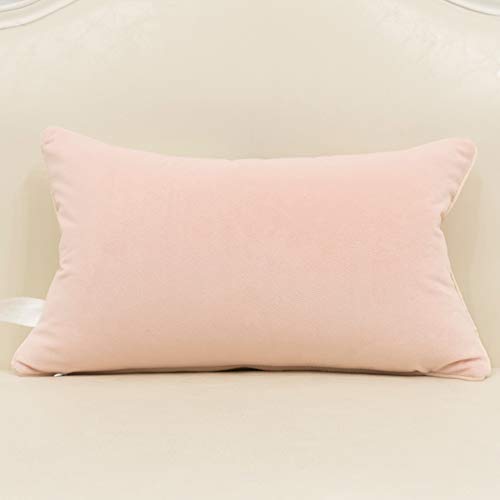Avigers 12 x 20 Inches Pink White Gold Leather Striped Patchwork Velvet Cushion Case Luxury Modern Throw Pillow Cover Decorative Pillow for Couch Living Room Bedroom Car - color: Pink, size: 20" x 12" (Pack of 1)