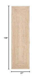 SAFAVIEH Cape Cod Collection Runner Rug - 2'3" x 9', Natural Brown, Handmade Braided Flat Weave Jute (CAP252A) - size: 2'3" x 9' (Runner)