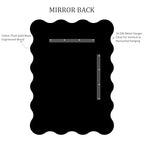 Kelly Miller 30x40 Inch Gold Scalloped Mirror, Large Rectangular Wavy Edge Bathroom Vanity Wall Mirror Decorative for Bedroom Living Room Entryway Fireplace Mantle - size: 40"L x 29.2"W