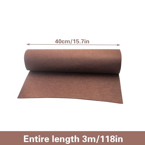 SnowTing 2 Roll Felt Liner Roll, 15.7 x 118 Inch Cuttable Non Woven Fabric Coconut Basket Liner, Brown Flower Pot Mat Roll for Hanging Planter, Window Box, Raised Garden Bed, Animal Pet Pad