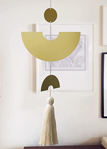 IOWER Gold Boho Wall Hanging Tassel Wrought Iron Modern Room Decor 31" - color: Gold1
