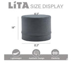 LITA Round Stuffed Pouf Ottoman, Velvet Poufs with High-Density Foam Filling and Washable Cover, Furry and Fluffy Bean Bag Foot Stools Ottoman for Living Room, Bedroom, Office, Grey - color: Velvet Grey