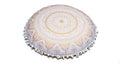 ICC Large Boho Ottoman Cover Pillowcase for Couch Floor Pillows & Cushion Covers Decorative Bohemian Hippie Mandala Pouf Pillow Cover Seating Meditation Cushion Cover (Gold Trishol, 32" Round) - size: 32" x 32" (Pack of 1), style: Gold Trishol