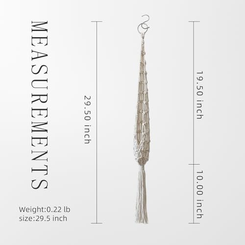 Modern Minimalist Bohemian Style Hanging Planters Plant Net Pocket Hand Woven Hanging Basket Holder Tapestry Flower Basket with Exquisite Tassel Indoor Balcony Decoration (Net) - size: Net