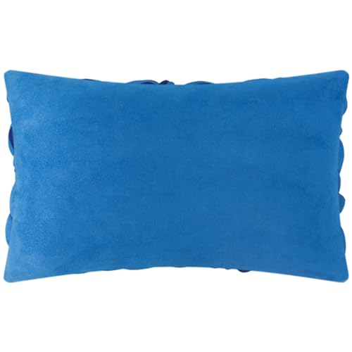 KINGROSE 3D Floral Decorative Throw Pillow Cover Handmade Soft Pillow Case Sham Solid Cushion Cover for Bedroom Home Decor Sofa 12 x 20 Inches Solid Suede Blue - color: Blue - Solid Suede