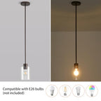 Oil Rubbed Bronze Pendant Lights Kitchen Island - Clear Glass Pendant Light Fixture Multiple Stems Rods 3 Units 12 Inch 3 Units 4 Inch (2 Pack Oil Rubbed Bronze Downrod) - color: Oil Rubbed Bronze 2PK