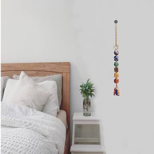 Handmade Hanging Ornaments Colorful Thread 7 Chakra Stones for Home Decoration Feng Shui Ornament - color: A-style 9