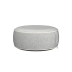 Inflatable Pouf Ottoman, 21x10 Inches Stuffed Chenille Ottoman with Inflatable PVC Liner, Foot Rest with Portable Handle, Round Floor Pillow for Living Room, Bedroom, Kids Room - color: Grey