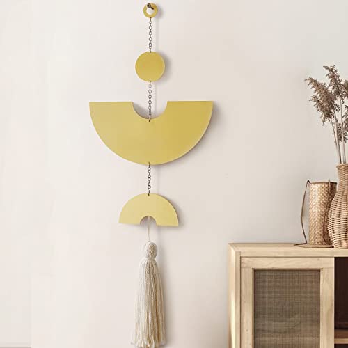 IOWER Gold Boho Wall Hanging Tassel Wrought Iron Modern Room Decor 31" - color: Gold1